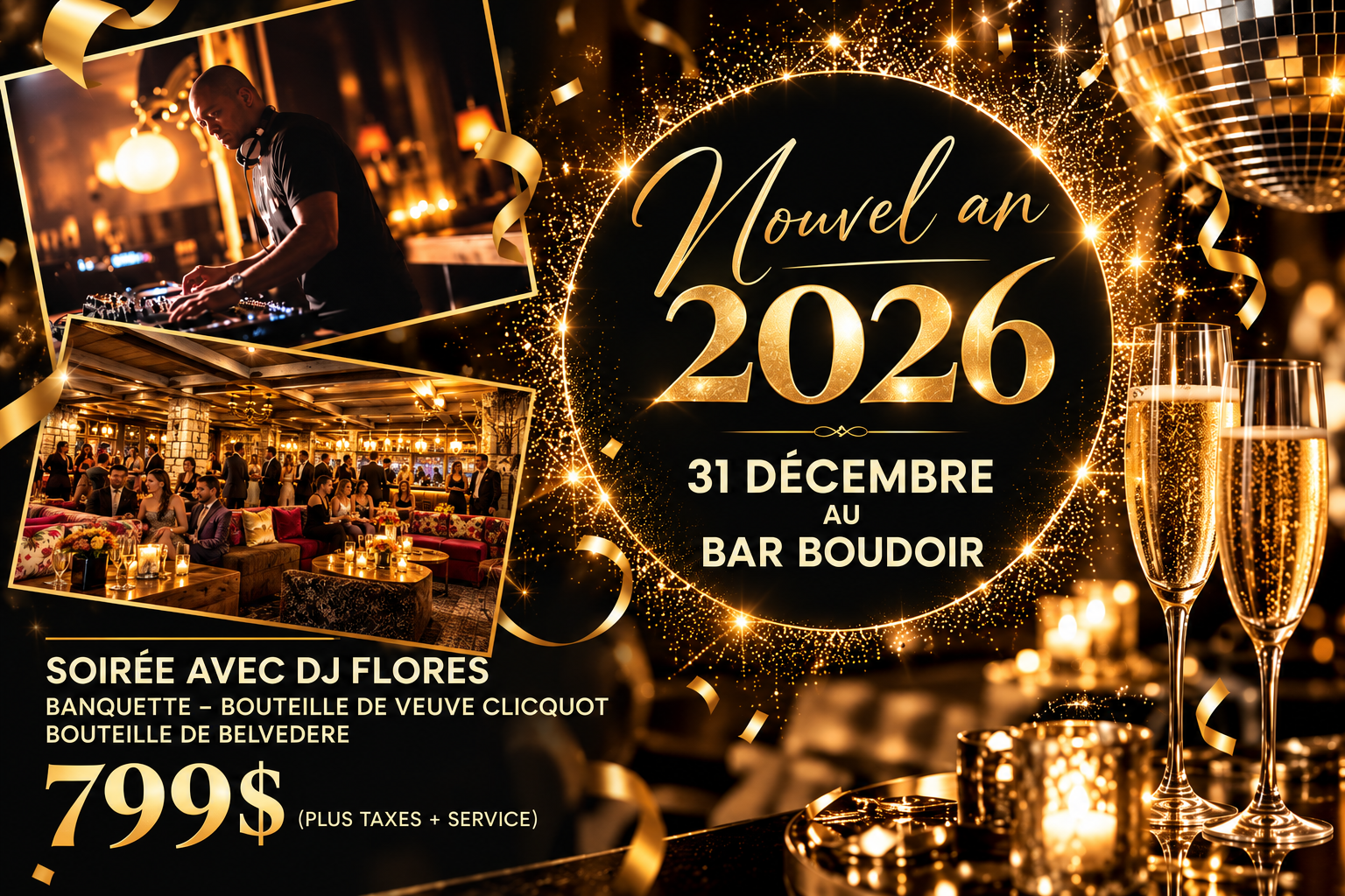 Soir&eacute;e BAR-LOUNGE BOUDOIR 31 d&eacute;cembre 2026